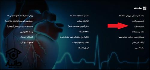 دریافت فیش حقوقی دانشگاه علوم پزشکی تبریز